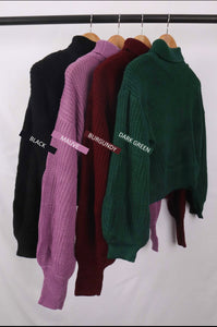 Knit Turtleneck Sweater( dark green)