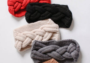 Braid Front Knit Crochet Headband (Multiple Colors)