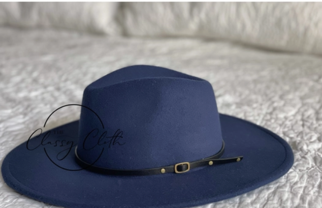 Wide Brim Navy Hat